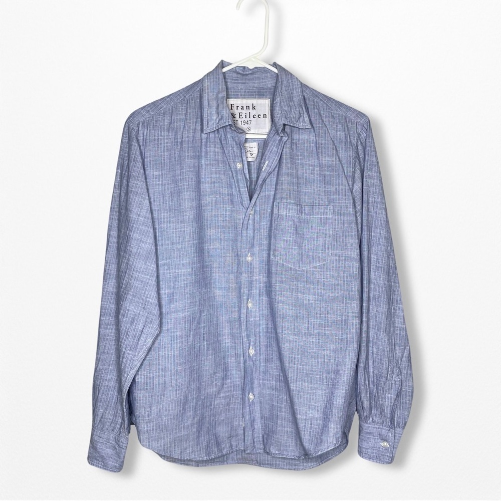Frank & Eileen Don Shirt Blue Button Down Long Sleeve Menswear Casual Size Small